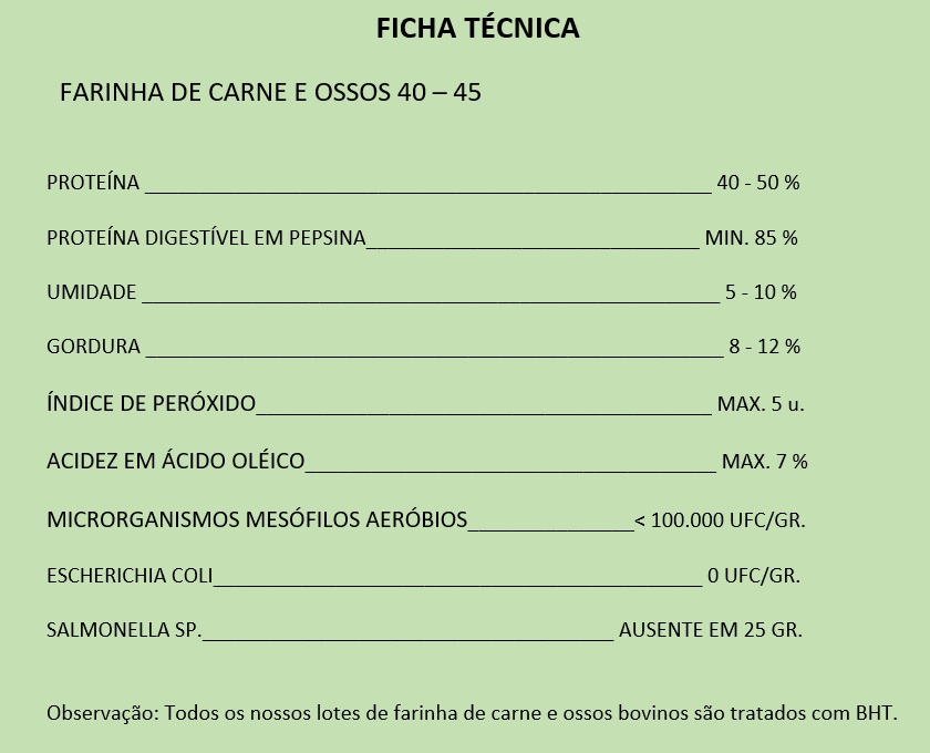 ficha harina brasil